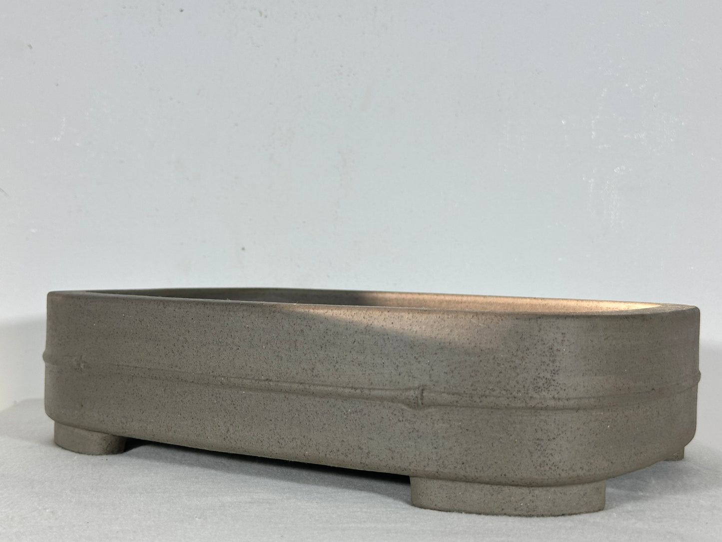 Preowned Japanese Tokoname Unglazed Rectangular Bonsai Pot Seizan - 12.75” By 9.25”
