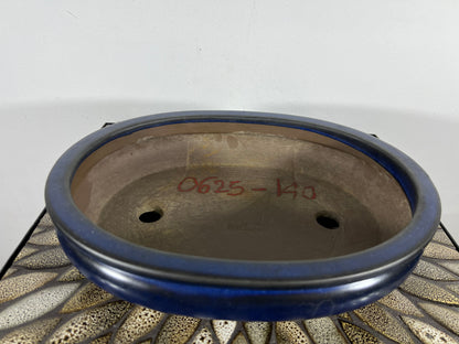 Preowned Japanese Tokoname Bag Style Bonsai Pot with Patina - 12.5” By 9.25”