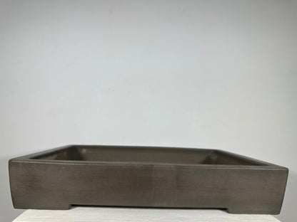 Preowned Japanese Tokoname Unglazed Rectangular Bonsai Pot Seizan - 19.25” By 14”