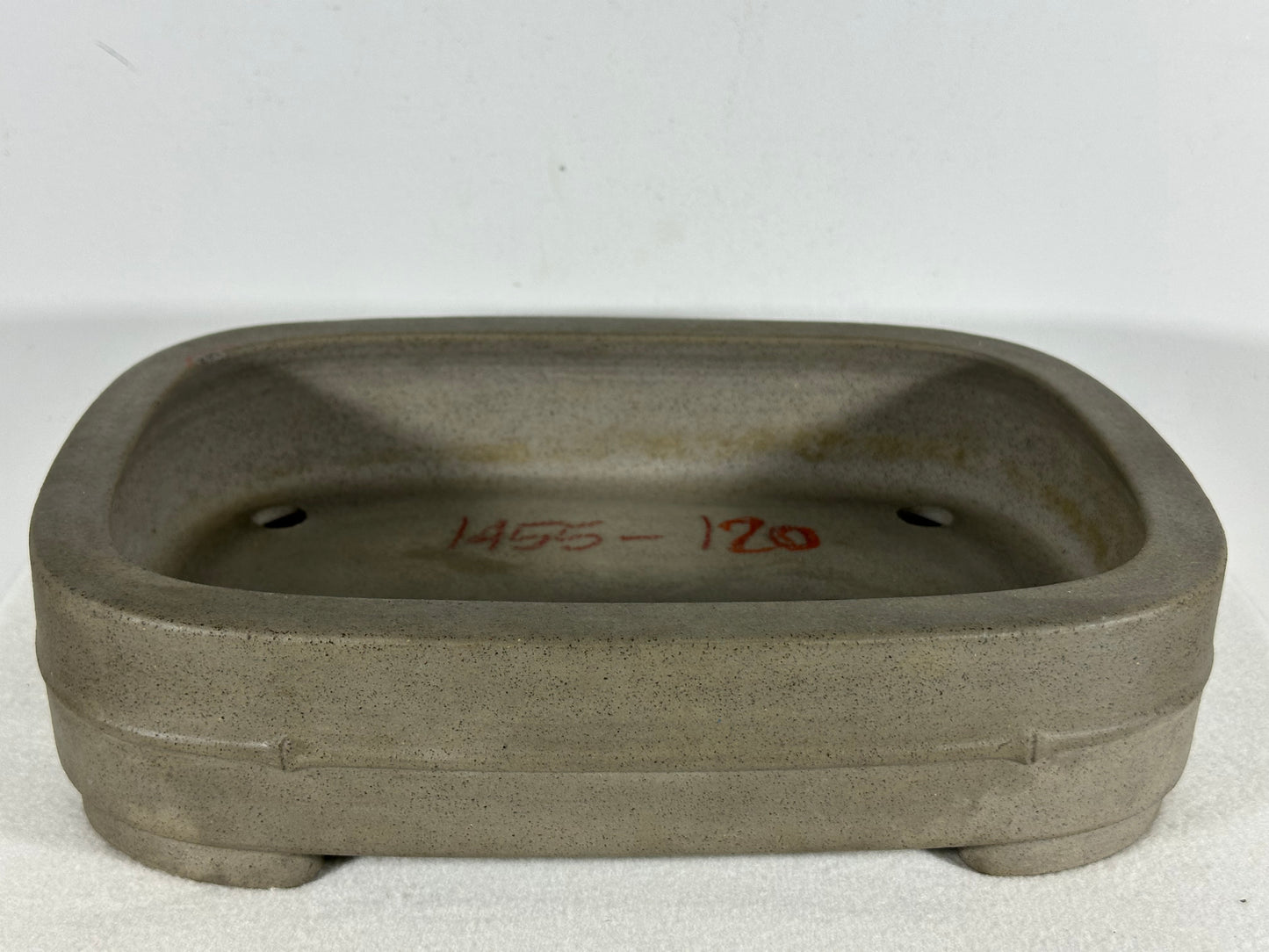 Preowned Japanese Tokoname Unglazed Rectangular Bonsai Pot Seizan - 12.75” By 9.25”