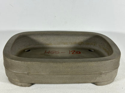 Preowned Japanese Tokoname Unglazed Rectangular Bonsai Pot Seizan - 12.75” By 9.25”