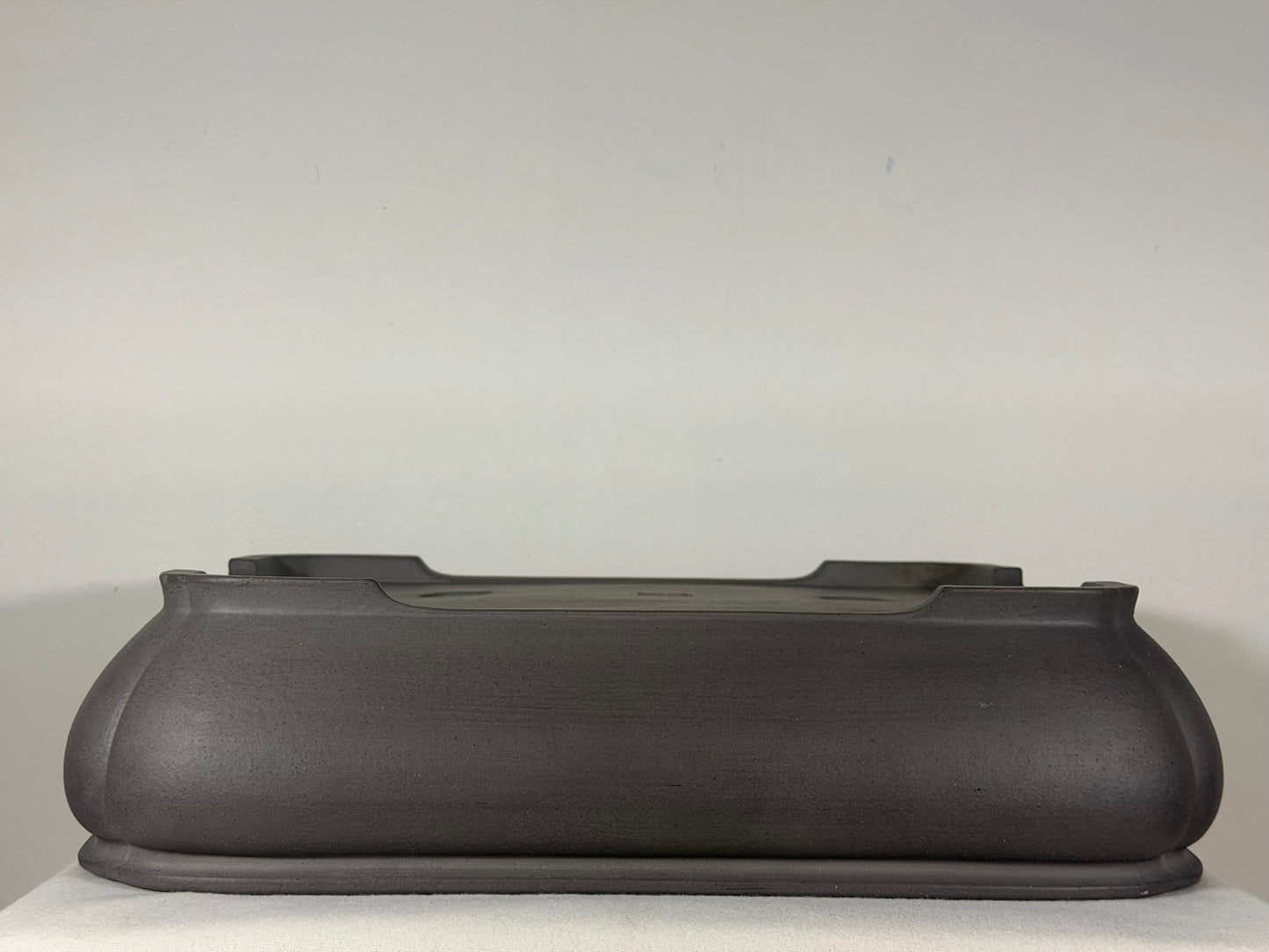 Preowned Japanese Tokoname Unglazed Rectangular Bonsai Pot Tousyou - 16.25” By 12.5”