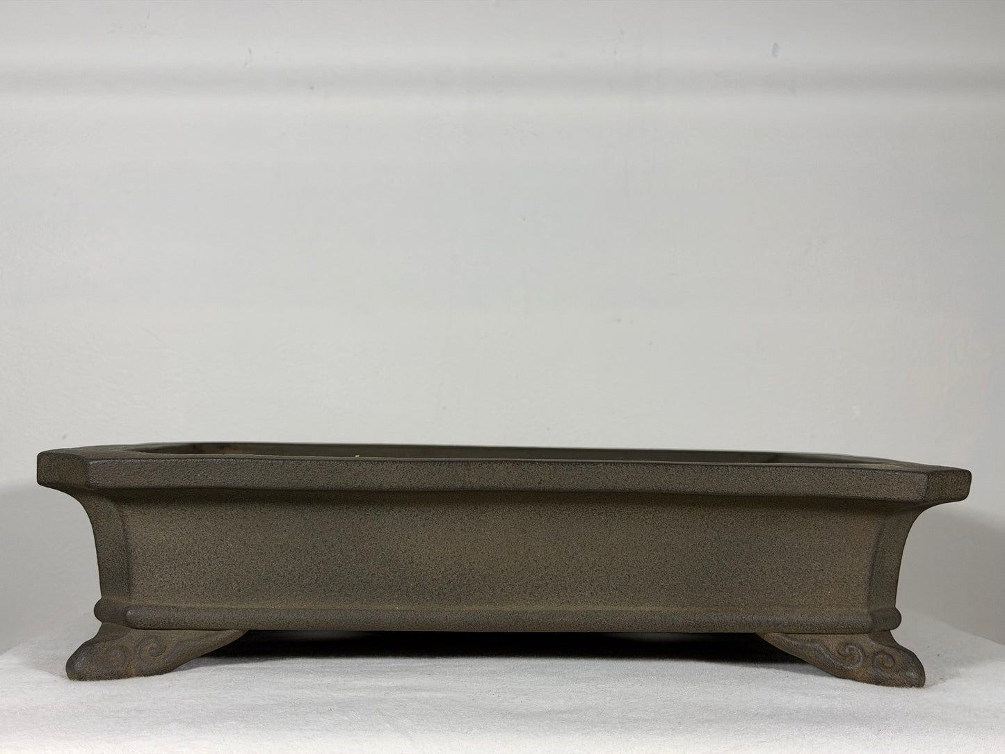 Preowned Japanese Tokoname Unglazed Rectangular Bonsai Pot Yamaaki - 13.75” By 10”