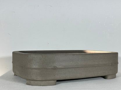 Preowned Japanese Tokoname Unglazed Rectangular Bonsai Pot Seizan - 12.75” By 9.25”