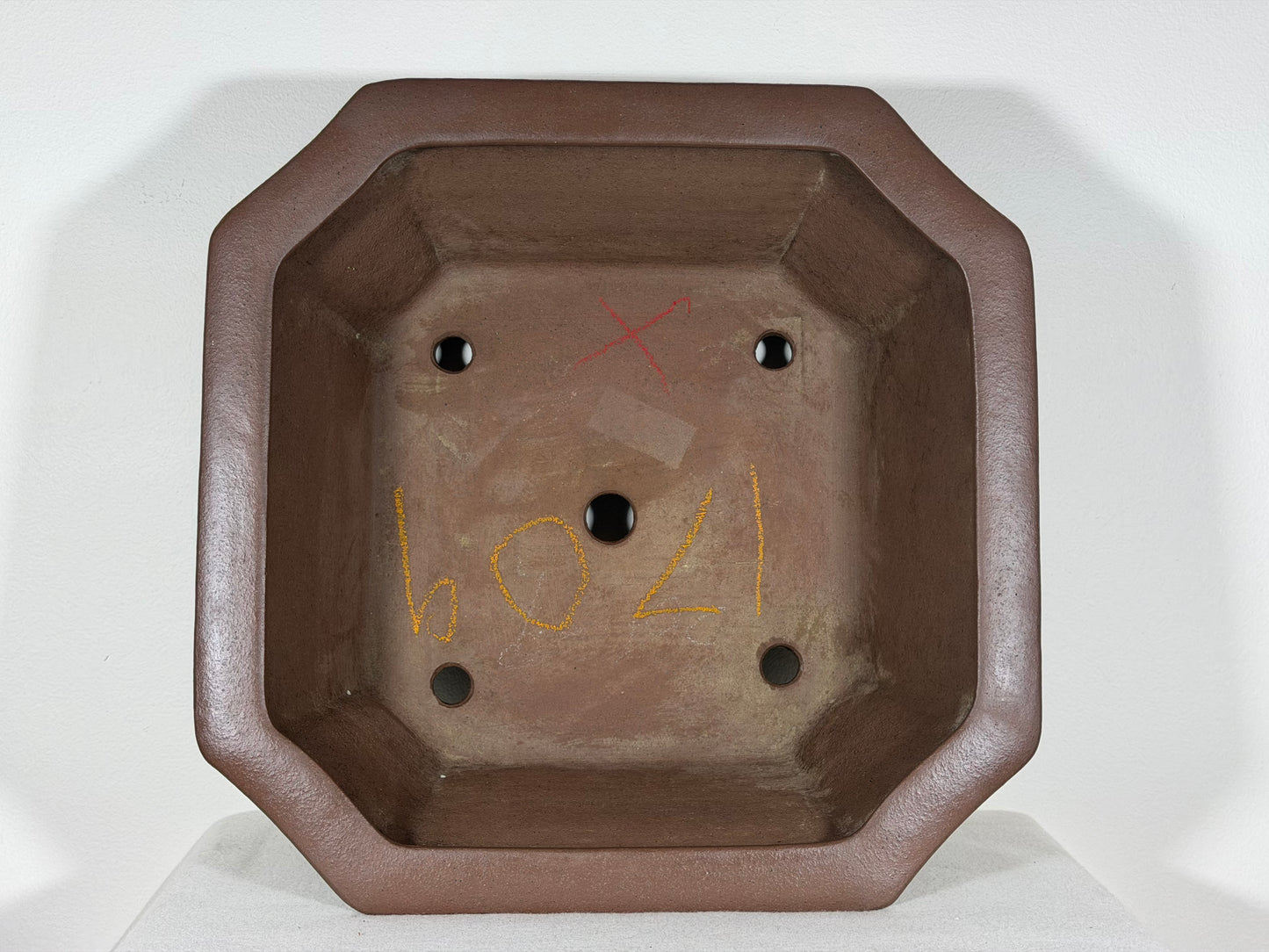 Preowned Japanese Tokoname Unglazed Semi Cascade Bonsai Pot Keizan - 14.5” By 5.5”
