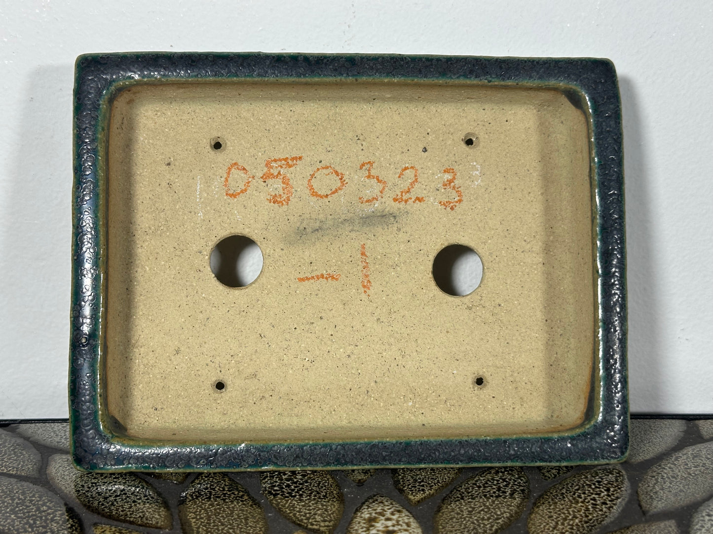 Preowned Japanese Tokoname Rectangular Bonsai Pot Aiba Koyo - 6.75” By 5 1/8”
