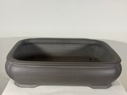 Preowned Japanese Tokoname Unglazed Rectangular Bonsai Pot Tousyou - 16.25” By 12.5”