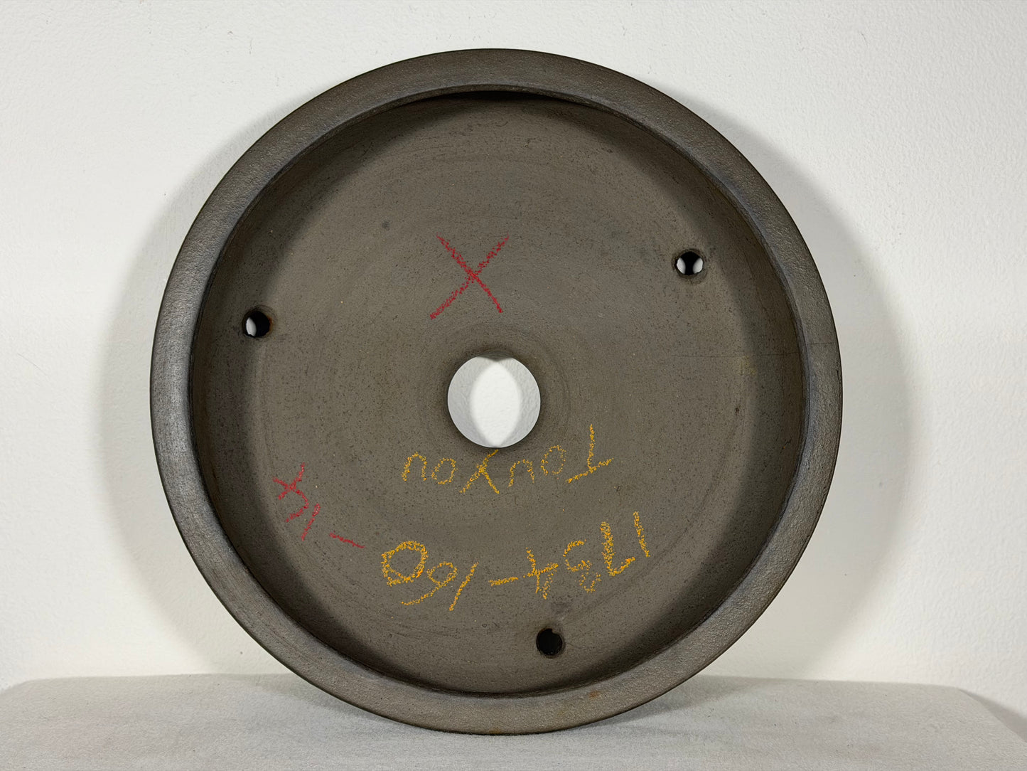 Preowned Japanese Tokonam Unglazed Drum Style Bonsai Pot Touyou - 11” By 2.75”