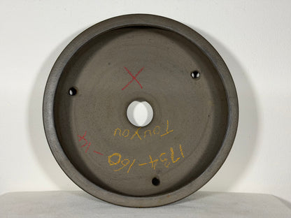 Preowned Japanese Tokonam Unglazed Drum Style Bonsai Pot Touyou - 11” By 2.75”