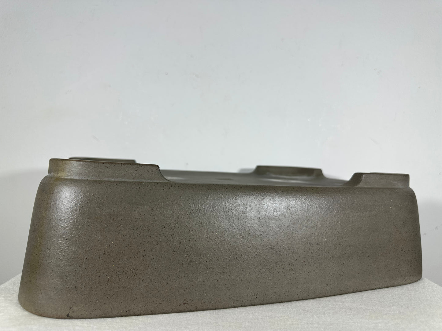 Preowned Japanese Tokoname Unglazed Rectangular Bonsai Pot Seizan - 16.25” By 11.75”