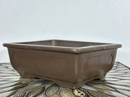 Preowned Japanese Tokoname Unglazed Rectangular Bonsai Pot - 8.5” By 6.75”