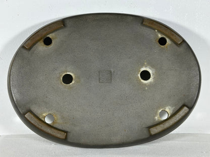 Preowned Japanese Tokoname Unglazed Shallow Oval Bonsai Pot Seizan - 12.75” By 9”
