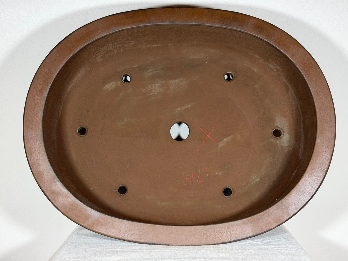 Preowned Japanese Tokoname Rectangular Bonsai Pot Itayama -  22.25” x 17.5” x 6.25”