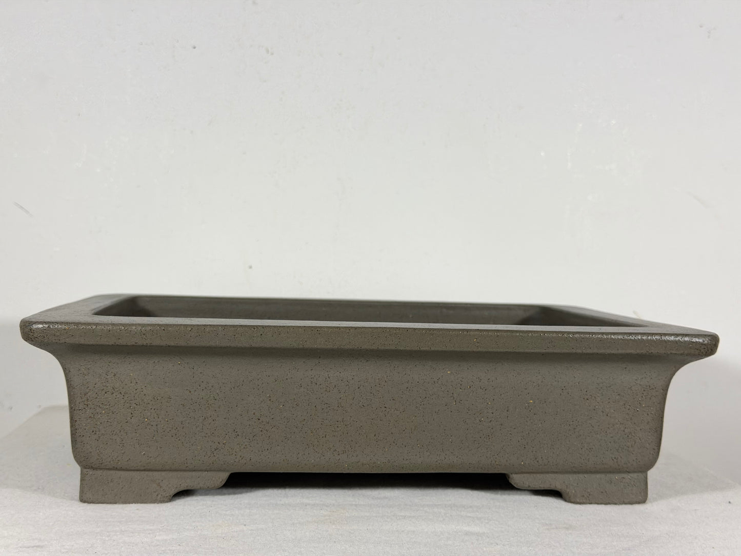 Preowned Japanese Tokoname Unglazed Rectangular Bonsai Pot Seizan - 13” By 9.5”