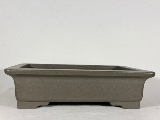 Preowned Japanese Tokoname Unglazed Rectangular Bonsai Pot Seizan - 13” By 9.5”
