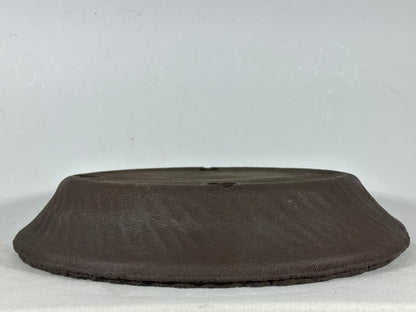 Preowned Japanese Tokoname Unglazed Nanban Round Bonsai Pot Ryugaku - 14.5” By 2.75”