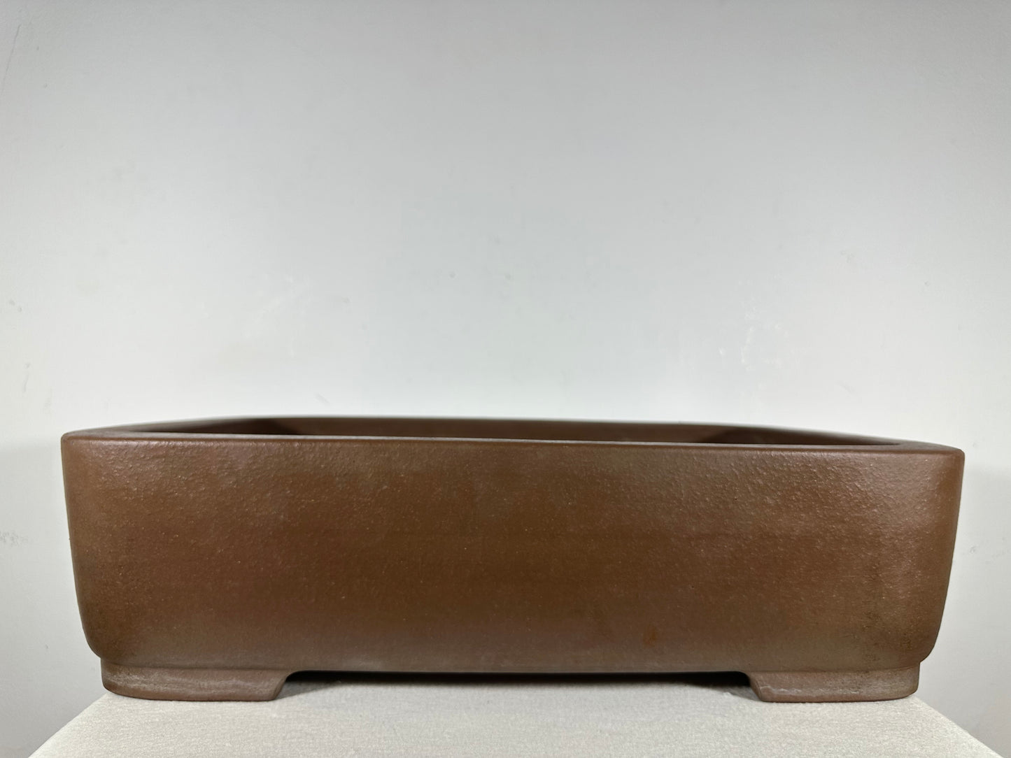 Preowned Japanese Tokoname Unglazed Rectangular Bonsai Pot Seizan - 19” By 13.75”