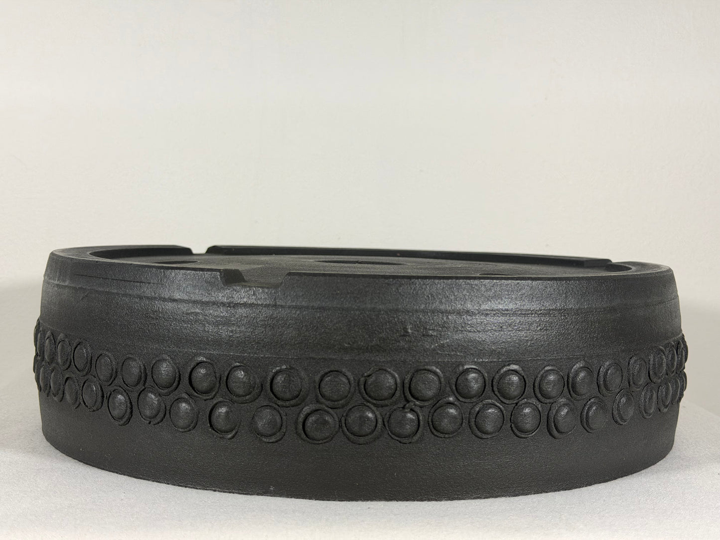 Preowned Japanese Tokoname Unglazed Drum Style Bonsai Pot Koyo - 12.5” By 3.5”