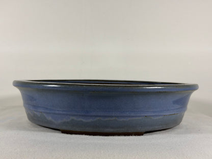 Preowned Japanese Tokoname Glazed Round Bonsai Pot Yamaaki - 11.25” By 2.5”