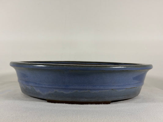 Preowned Japanese Tokoname Glazed Round Bonsai Pot Yamaaki - 11.25” By 2.5”