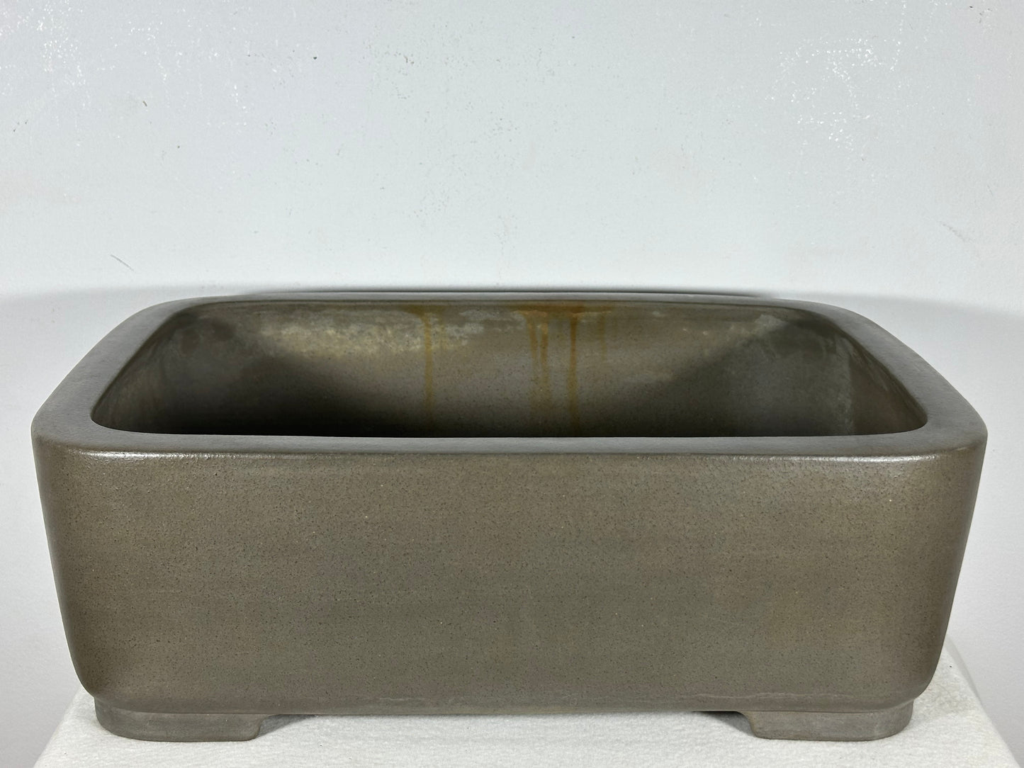 Preowned Japanese Tokoname Unglazed Rectangular Bonsai Pot Seizan - 16.5” By 11.75”