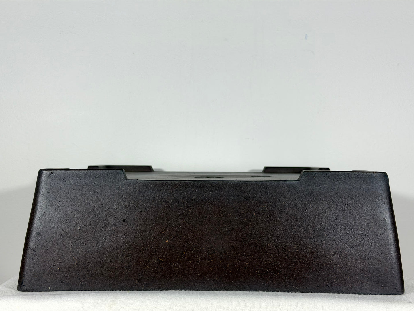 Preowned Japanese Tokoname Unglazed Square Bonsai Pot Syousen - 14.5” By 4.5”