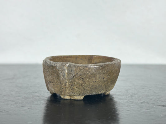 Preowned Vintage Japanese Tokoname Mame Mokko Style Bonsai Pot Motukou - 1.5” By 1 3/8”