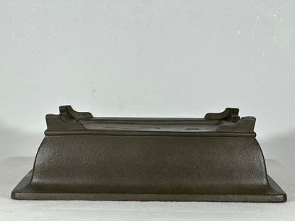 Preowned Japanese Tokoname Unglazed Rectangular Bonsai Pot Seizan - 12” By 8.5”