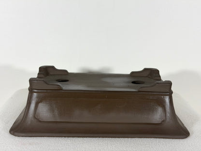 Preowned Japanese Tokoname Unglazed Rectangular Bonsai Pot - 12.5” By 8”