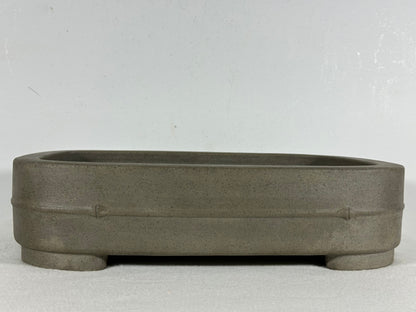 Preowned Japanese Tokoname Unglazed Rectangular Bonsai Pot Seizan - 12.75” By 9.25”