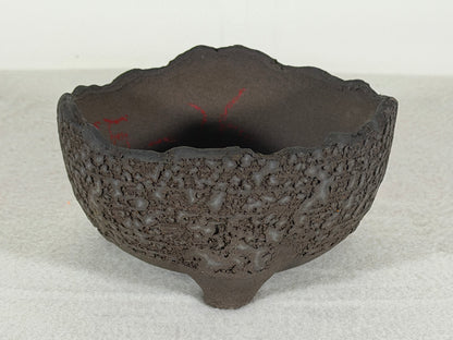 Preowned Japanese Unglazed Eggshell Bonsai Pot - 4.75” By 2.5”