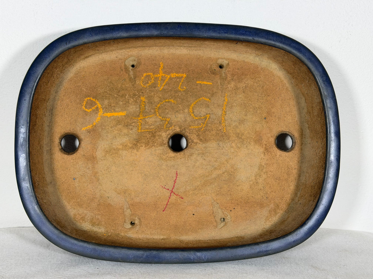 Preowned Japanese Tokoname Glazed Rectangular Bonsai Pot Yamafusa - 11.25” By 8.5”