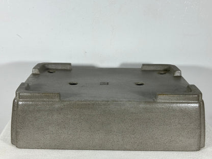 Preowned Japanese Tokoname Unglazed Rectangular Bonsai Pot Seizan - 13.75” By 9.75”