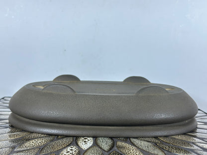 Preowned Vintage Japanese Tokoname Unglazed Bag Style Bonsai Pot Yamaaki - 11.5” By 8”