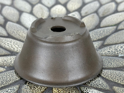 Preowned Japanese Tokoname Unglazed Round Bonsai Pot - 3.5” By 1 5/8”