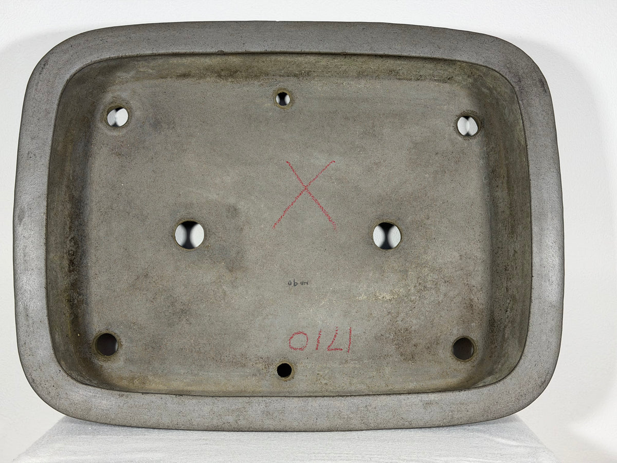 Preowned Japanese Tokoname Unglazed Rectangular Bonsai Pot Kisen - 19” x 14.25” x 5”