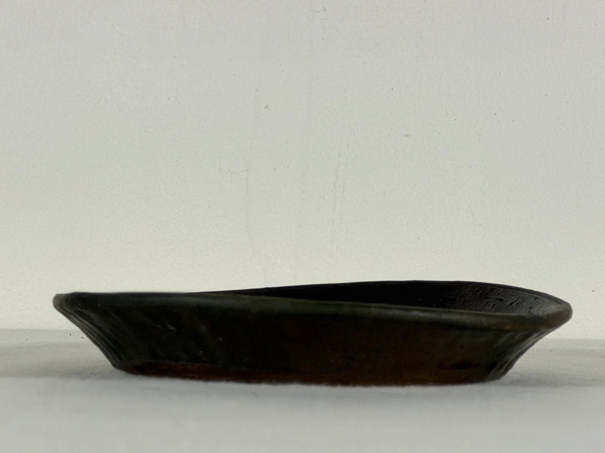 Preowned Japanese Tokoname Glazed Nanban Style Bonsai Pot - 6.5” By 1”
