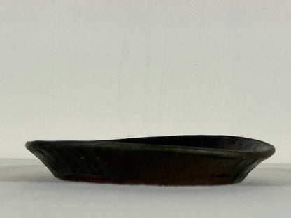 Preowned Japanese Tokoname Glazed Nanban Style Bonsai Pot - 6.5” By 1”