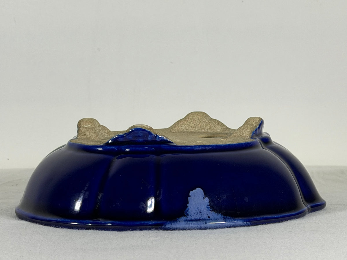 Preowned Japanese Tokoname Glazed Mokko Style Bonsai Pot Satomi - 8” By 7”