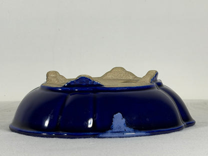 Preowned Japanese Tokoname Glazed Mokko Style Bonsai Pot Satomi - 8” By 7”