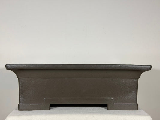 Preowned Japanese Tokoname Unglazed Rectangular Bonsai Pot Reiho - 18” x 14” x 5.75”