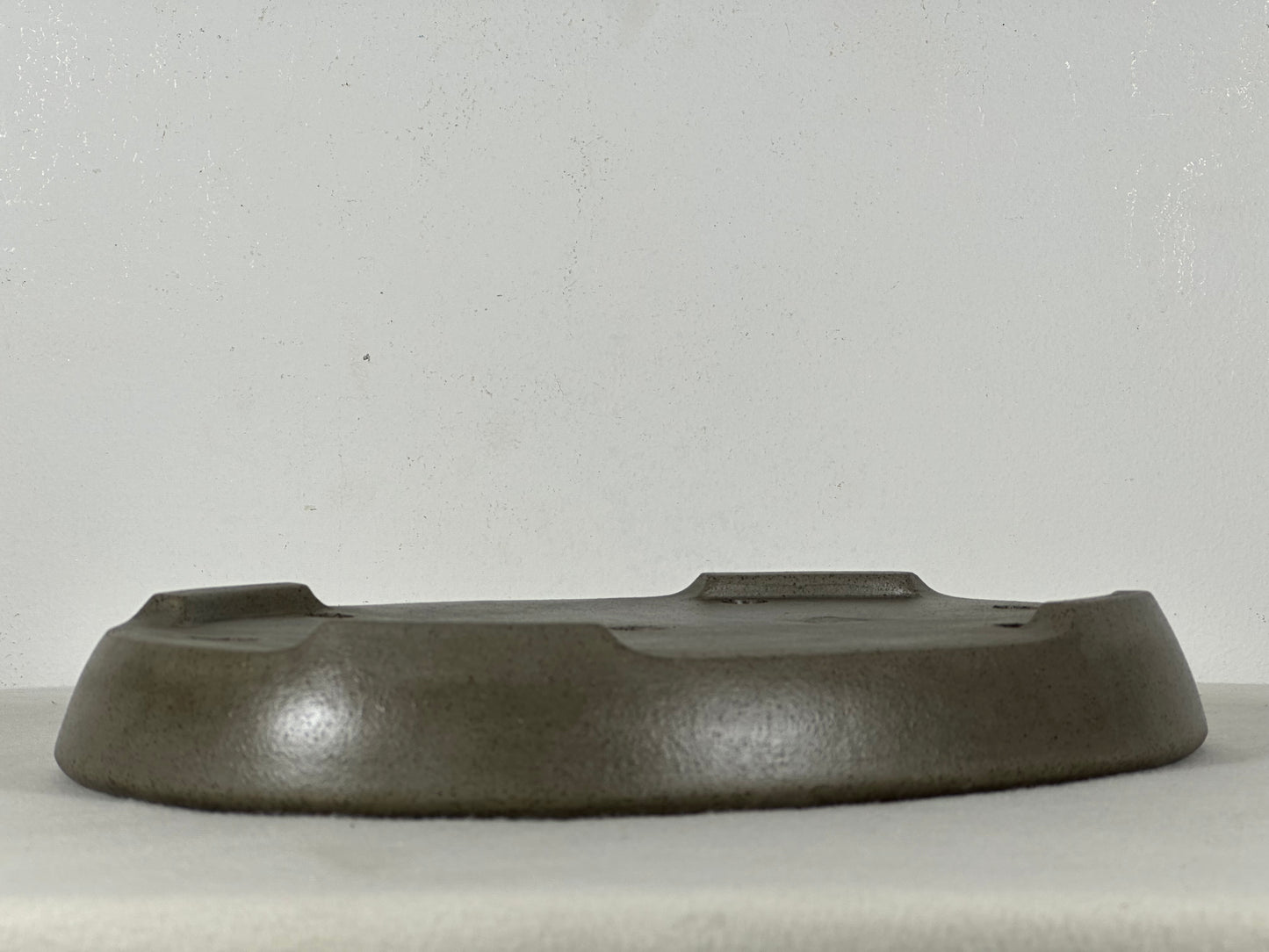 Preowned Japanese Tokoname Unglazed Oval Shallow Bonsai Pot Seizan - 11.5” By 8.25”