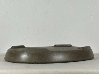 Preowned Japanese Tokoname Unglazed Oval Shallow Bonsai Pot Seizan - 11.5” By 8.25”