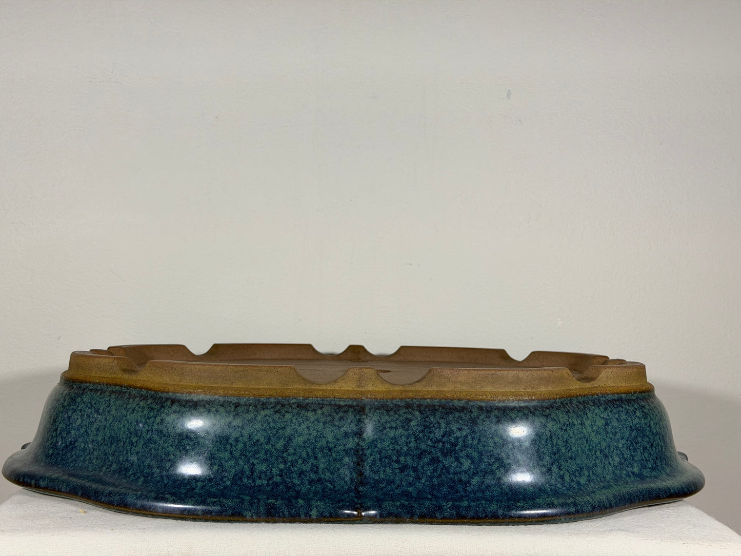Preowned Japanese Tokoname Glazed Rinka Style Bonsai Pot Hekisui - 19” By 16.25”