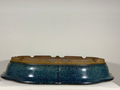 Preowned Japanese Tokoname Glazed Rinka Style Bonsai Pot Hekisui - 19” By 16.25”