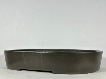 Preowned Japanese Tokoname Unglazed Oval Bonsai Pot Seizan - 14.75” By 11.75”