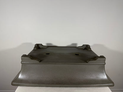 Preowned Japanese Tokoname Unglazed Rectangular Bonsai Pot Kisen - 19.5” x 14.25” x 5”