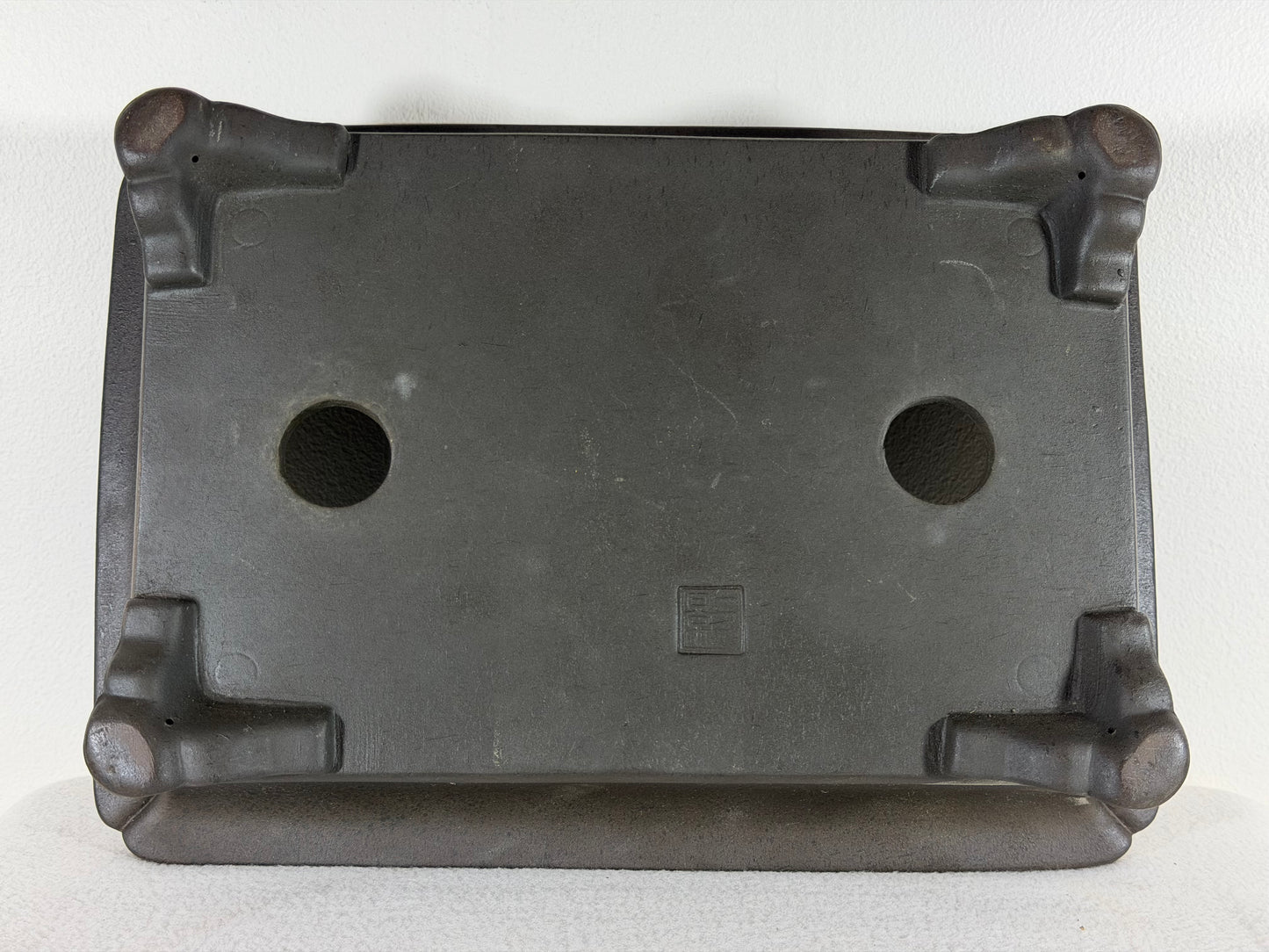 Preowned Japanese Tokoname Rectangular Unglazed Bonsai Pot Sanyou - 13.25” By 9.5”