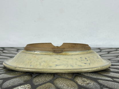 Preowned Japanese Tokoname Glazed Shallow Oval Bonsai Pot - 6 1/8” By 4 7/8”