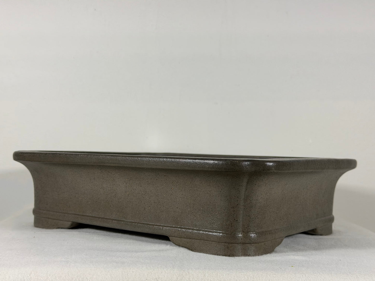 Preowned Japanese Tokoname Unglazed Rectangular Bonsai Pot Keizan - 12.75” By 10.25”